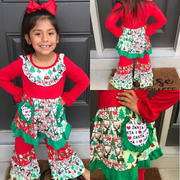 Other - ONE LEFT!! Adorable girls Christmas 2 piece outfit